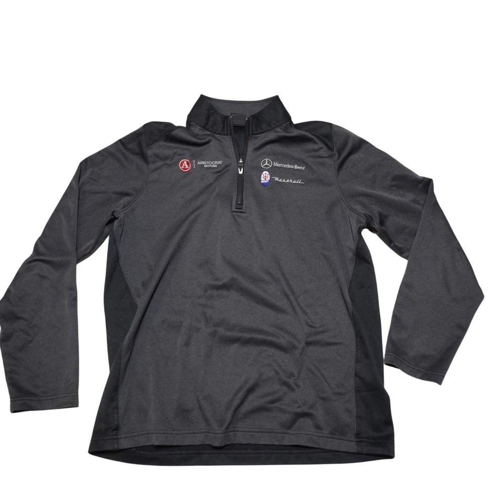 Oakley Pullover Mens Medium Black 1/4 Zip Aristocrat Motors Mercedes Maserati